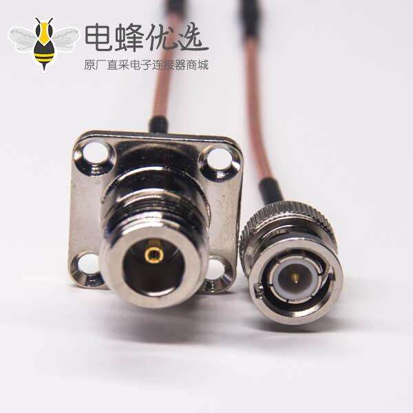 n母头四方连接器转bnc直式公头射频线