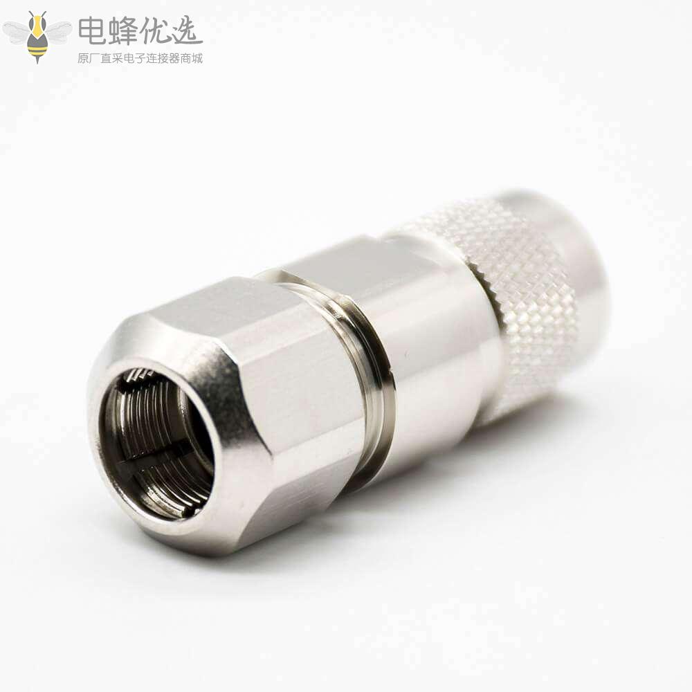 TNC射频连接器50&Omega;直式公头标准组装接头旋接螺丝锁镀镍接线LMR400