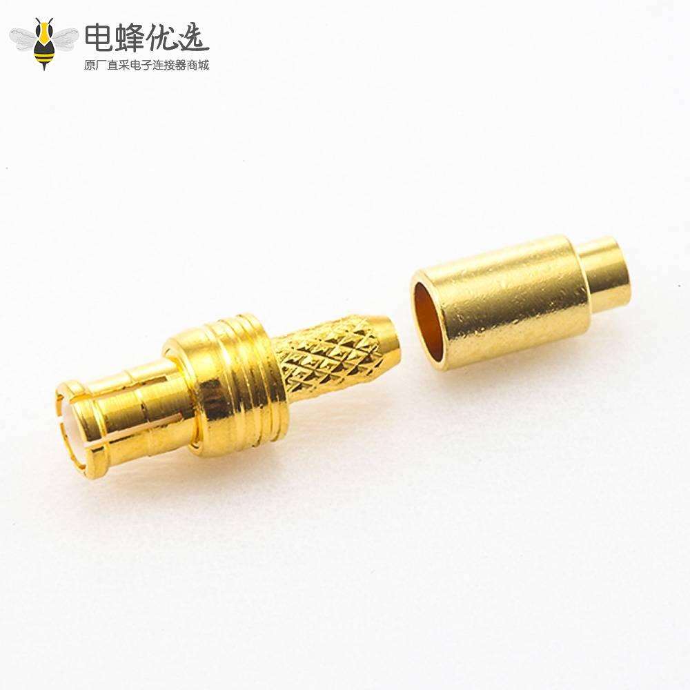 MCX线束焊接接头公头直式铜镀金50&Omega;