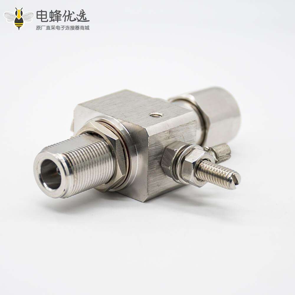 N头避雷器IP67N公头转N母头180&deg;RF射频同轴连接器镀镍