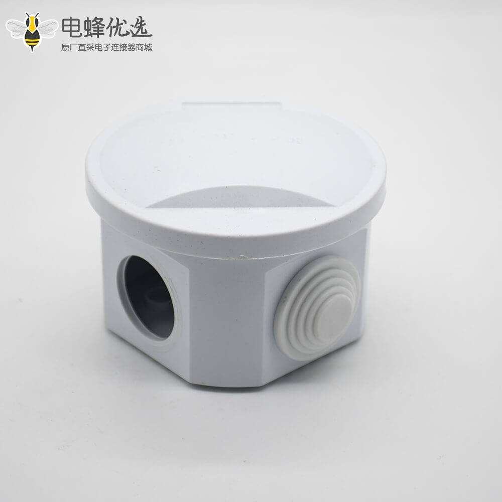 防水型接线盒圆形80&times;50螺丝固定IP55ABS塑料密封防水盒