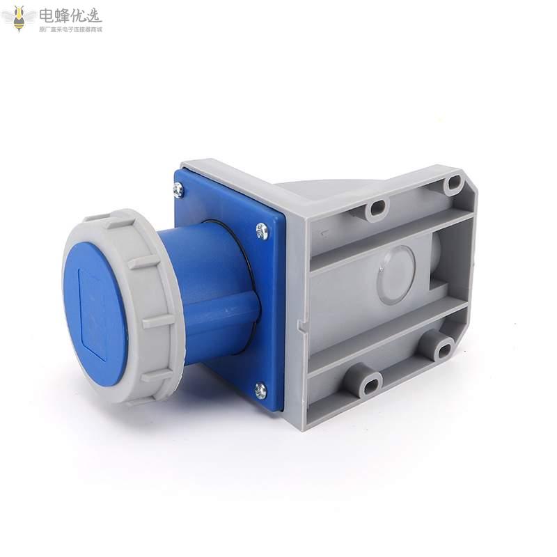 挂壁式圆孔耦合器IP67防水3芯工业连接器明装插座16A250V