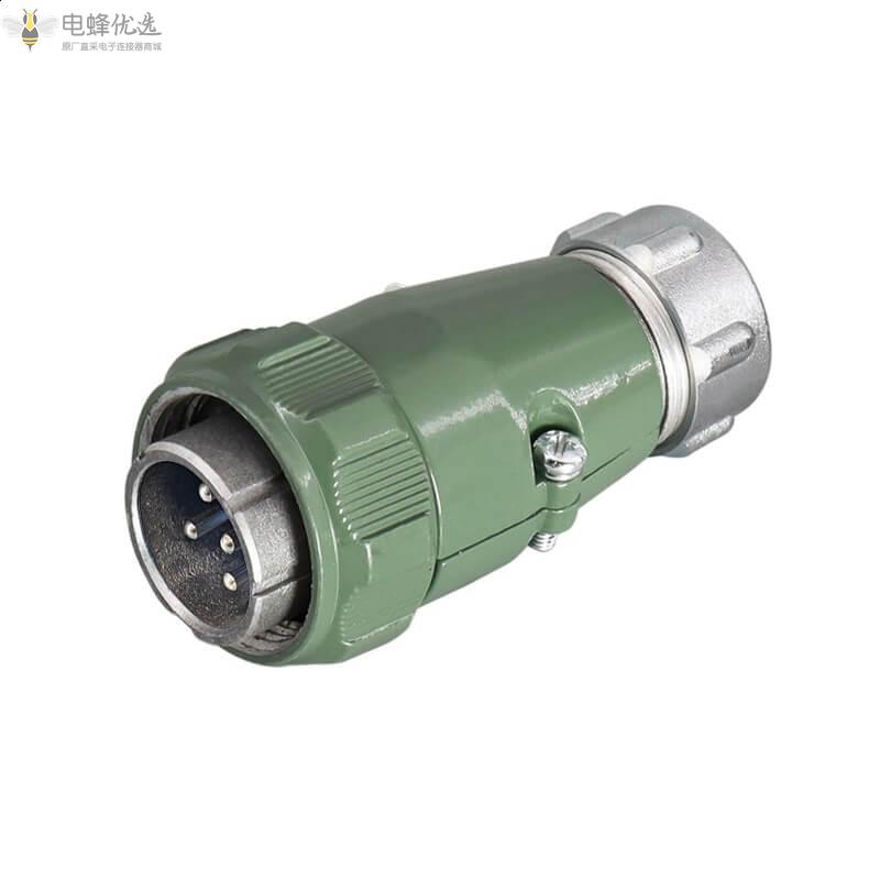 圆形YD28直式4芯25A500V航空连接器反装TP防水公插头