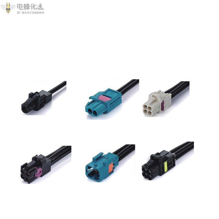 LSBG-Mini-Fakra线端连接器直头母端双腔非防水Z-Coding水蓝色