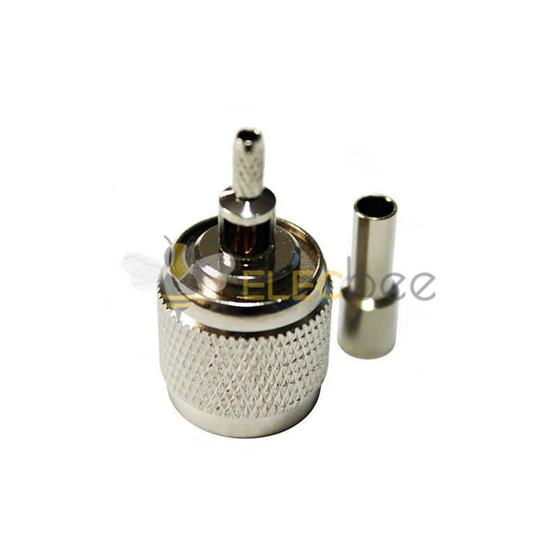 TNC-C-J1.5 射频同轴连接器 TNC 公头内针压接式 RG316/RG174/50-1.5